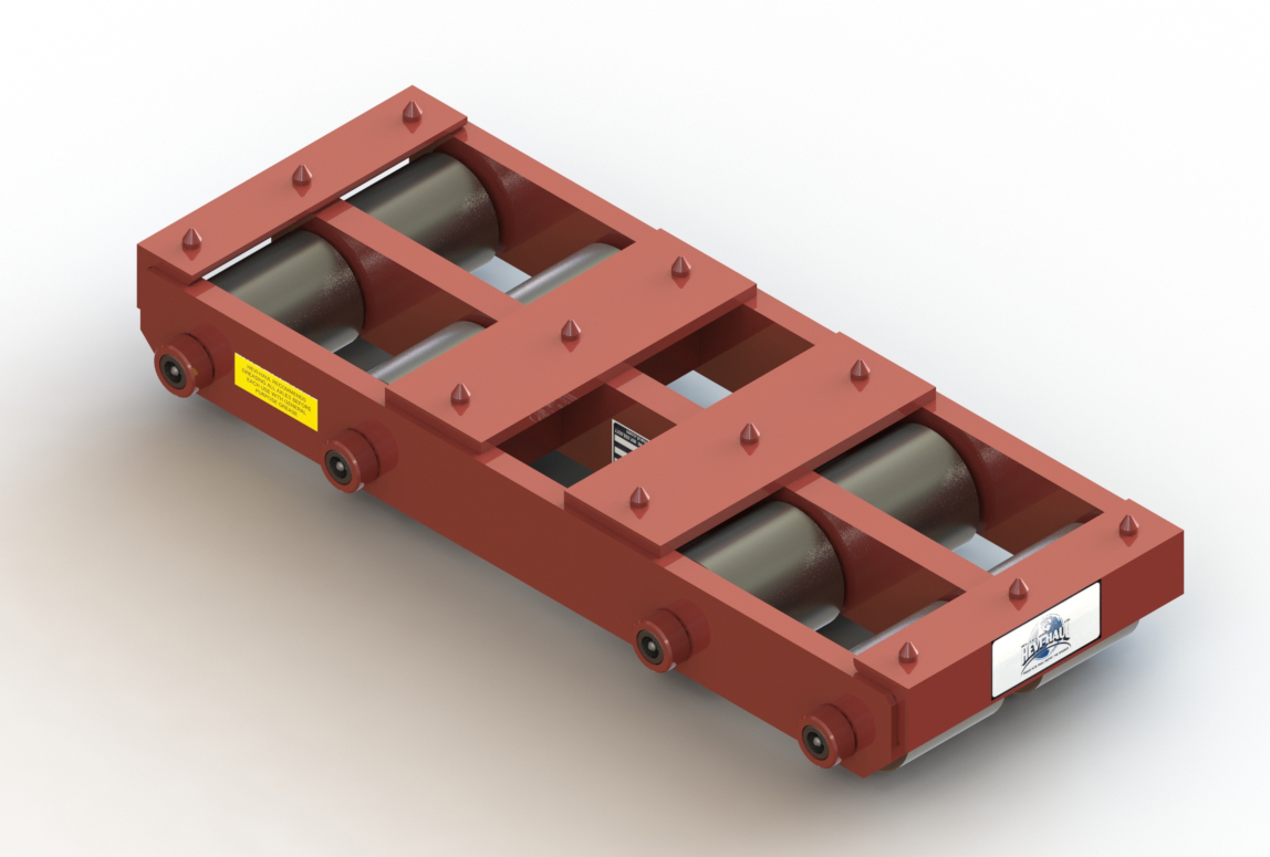 50 Ton Rigid Top Heavy Duty Roller Dolly with Steel Wheels BB100